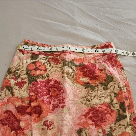 Talbots floral tapestry jacquard cottage 100% cotton pencil‎ skirt size 2 - Picture 5 of 8